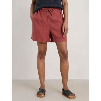 Seasalt Cornwall Womens Pure Linen Shorts - 8 - Red Mix, Red Mix