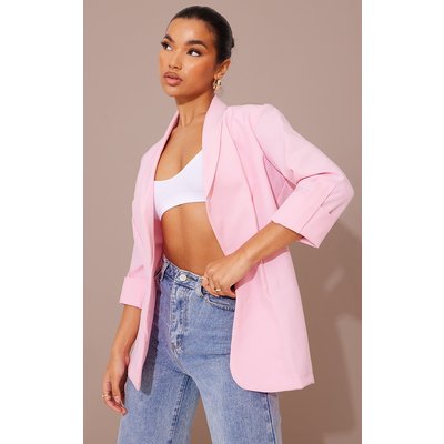 Pink Basic Turn Up Sleeve Blazer