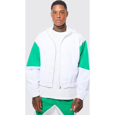 Men's Boxy Hooded Moto Jacket - Green - Xs, Green