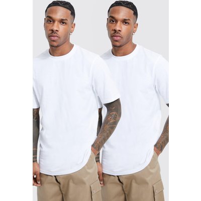 Mens White 2 Pack Basic T-shirt, White