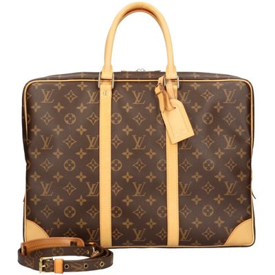 Louis Vuitton Porte Document Poyage Monogram Shoulder Bag Canvas Brown Unisex, Brown