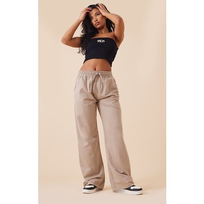 PrettyLittleThingMocha Badge Wide Leg Joggers