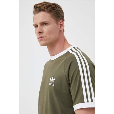 adidas Originals t-shirt bawełniany kolor zielony z aplikacją