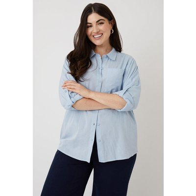 Womens Curve Linen Look Shirt