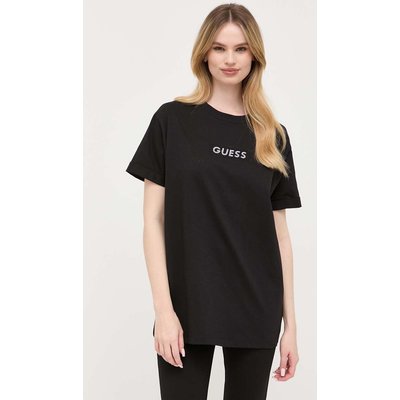 Guess t-shirt bawełniany kolor czarny