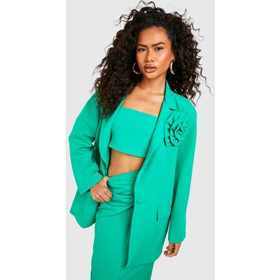 Womens Corsage Detail Tailored Blazer - Green - 10, Green