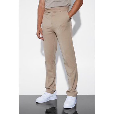 Mens Beige Straight Leg Suit Trousers, Beige