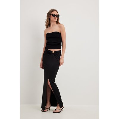 NA-KD Jersey High Waist Maxi Skirt - Black