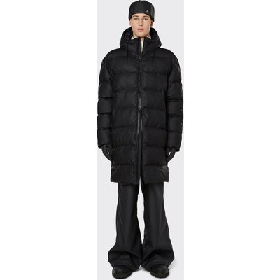 Rains Long Puffer Jacket - Black