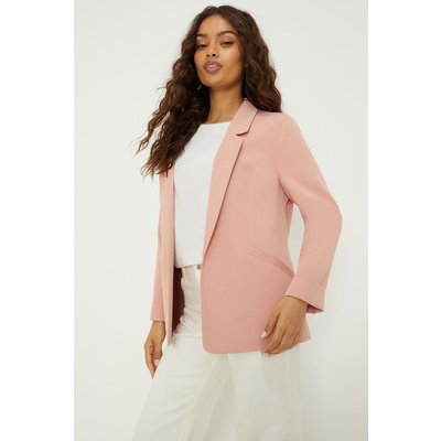 Womens Petite Turnback Cuff Blazer