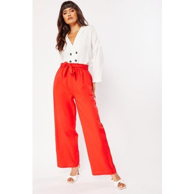 Tie Up High Waist Trousers