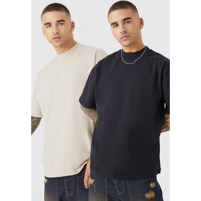 Men's 2 Pack Oversized Heavyweight T-Shirts - Multi - Xs, Multi