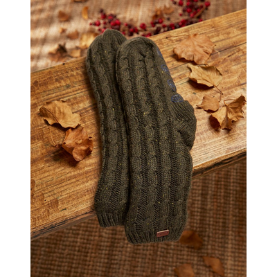 Mens Mens Cable Knit Bed Socks