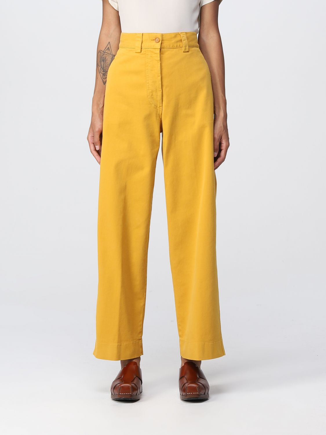 Trousers ASPESI Woman colour Ocher