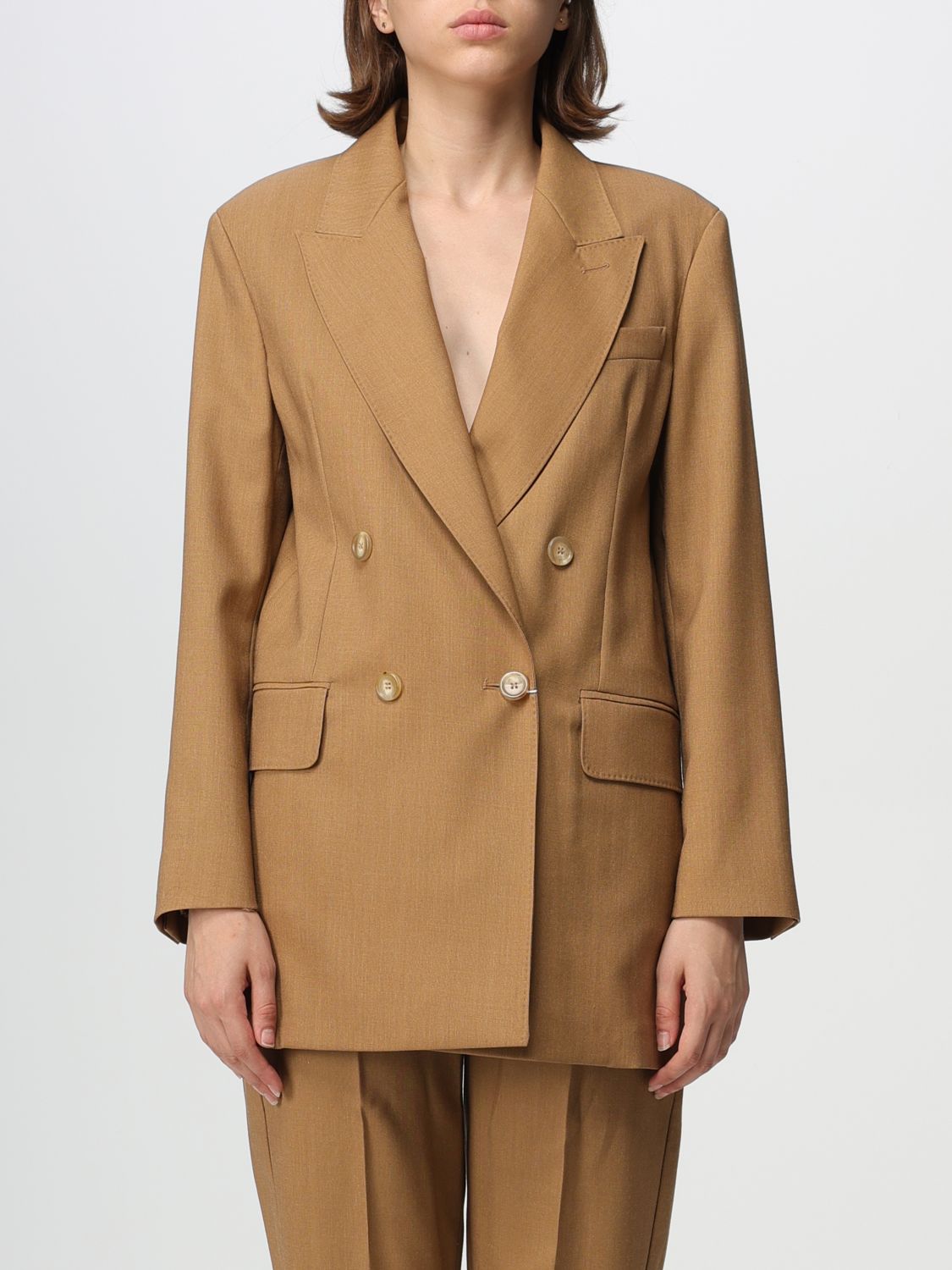 Blazer MAX MARA Woman colour Camel