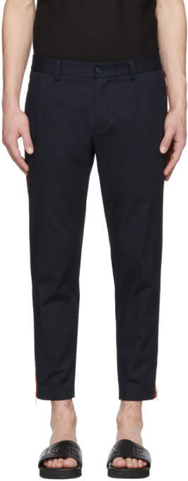 Dolce and Gabbana Blue Side Stripe Trousers