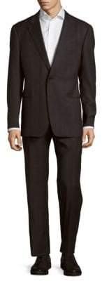 Modern Fit Windowpane Wool Suit