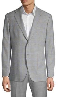 Saks Fifth Avenue Made In Italy Classic-Fit Windowpane Check Sport Jacket