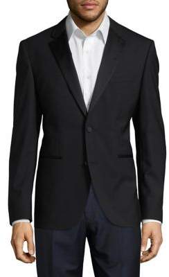 HUGO Satin-Trimmed Wool Suit Jacket