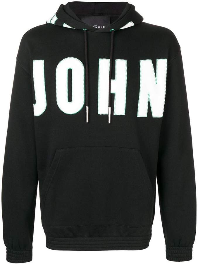 John Richmond logo print hoodie