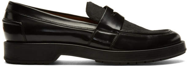 Boss Black Calf-Hair Loafers