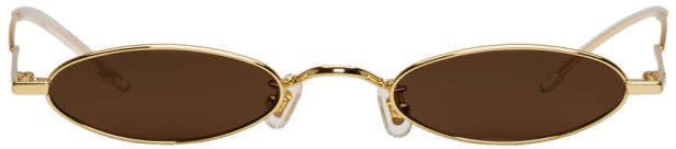 Gentle Monster SSENSE Exclusive Gold and Brown Vector Sunglasses