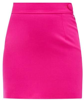 The Attico - High-rise Wool-blend Mini Skirt - Womens - Fuchsia