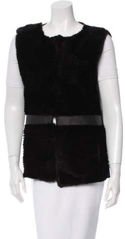 Brandon Sun Leather-Trimmed Mink Vest