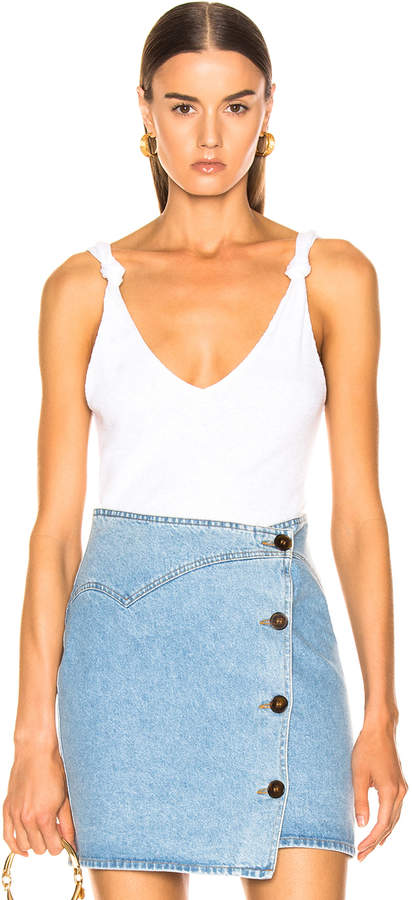 The Range Shadow Linen Rib Tank in White | FWRD