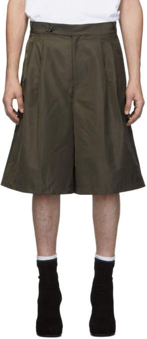 Random Identities Green Oversize Tailored Shorts