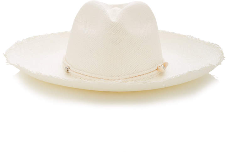 Sensi Studio Embellished Straw Panama Hat