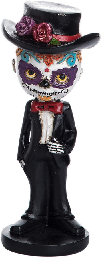 Transpac Resin Day Of The Dead Male Bobble Head