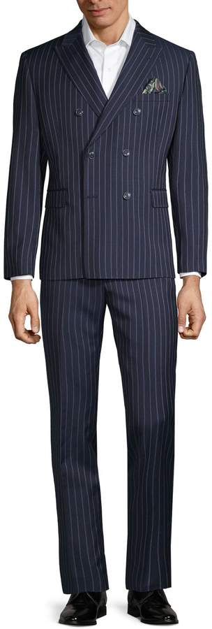 Tallia Orange Standard-Fit Double-Breasted Pinstripe Suit