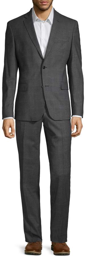 Versace Collection Modern-Fit Plaid Stretch Wool Suit