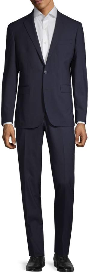 Cole Haan Grand Os Modern-Fit Plaid Wool-Blend Suit