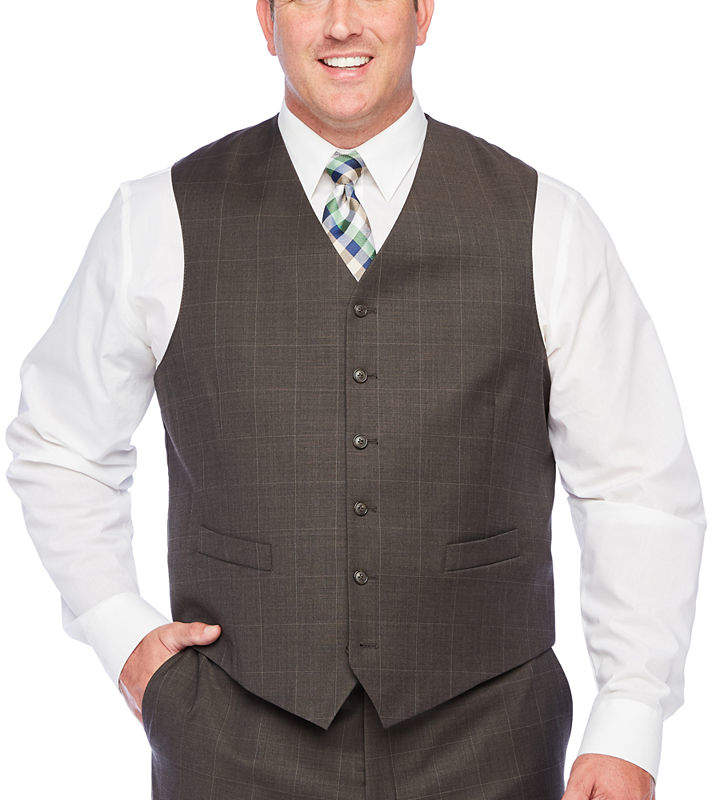 STAFFORD Stafford Super Windowpane Stretch Suit Vest