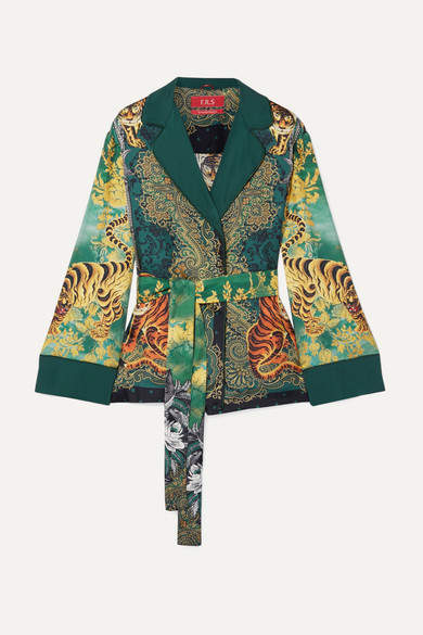 F.R.S For Restless Sleepers - Giocasta Printed Silk-twill Jacket - Green