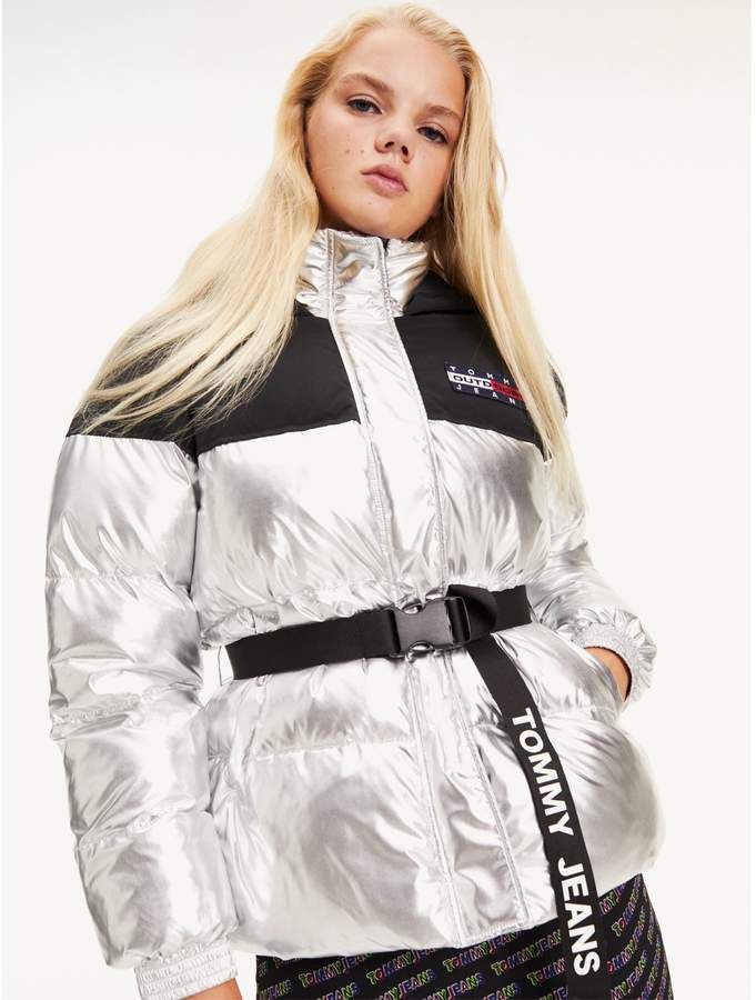 Tommy Hilfiger Metallic Belted Puffer