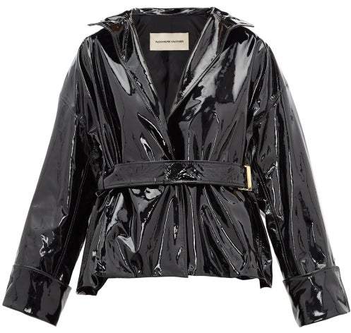 Alexandre Vauthier - Patent-leather Belted Jacket - Womens - Black