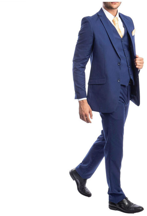 Azzuro Men Slim Fit Notch Lapel Suit