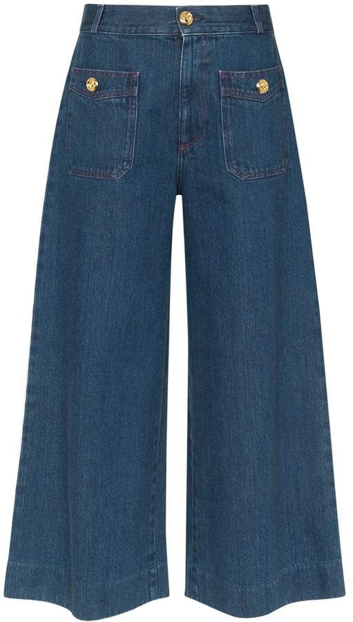 Gucci high-waisted denim culottes