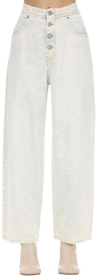 Mm6 Maison Margiela WIDE LEG COTTON DENIM JEANS