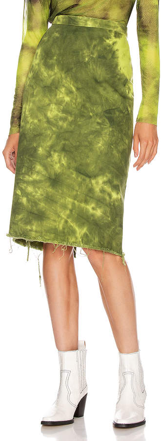 Marques ' Almeida Pencil Skirt in Lime Tie Dye | FWRD