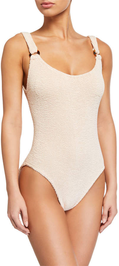 Hunza G Domino Scoop-Neck One-Piece Swimsuit