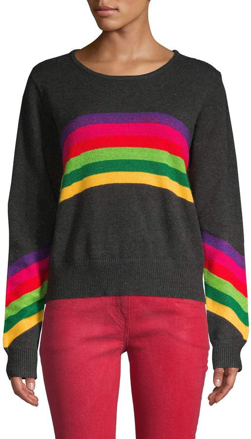 Lea & Viola Rainbow Rib-Knit Sweater