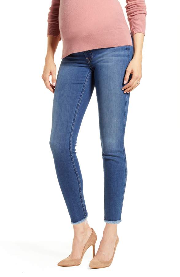 7 For All Mankind® b(air) Raw Hem Ankle Skinny Maternity Jeans