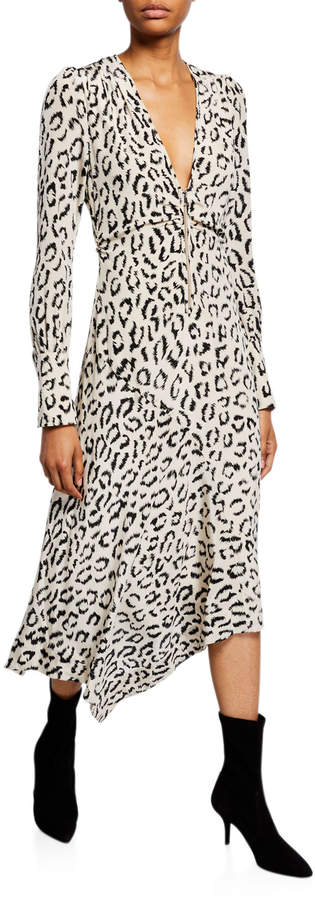 A.L.C. Eden Printed Long-Sleeve Zip-Front Dress