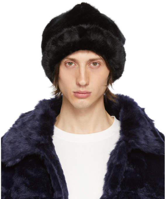 Landlord Black Faux-Fur Beanie