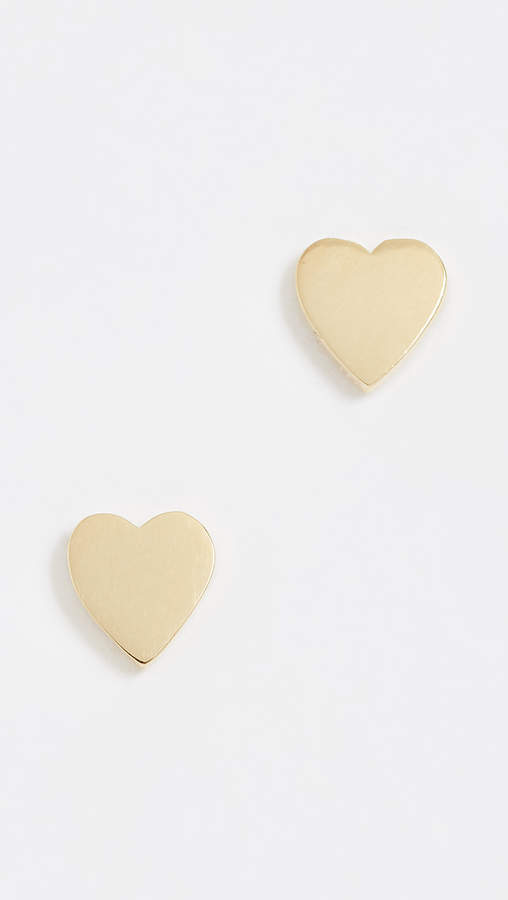 Jennifer Meyer Jewelry 18k Gold Heart Stud Earrings