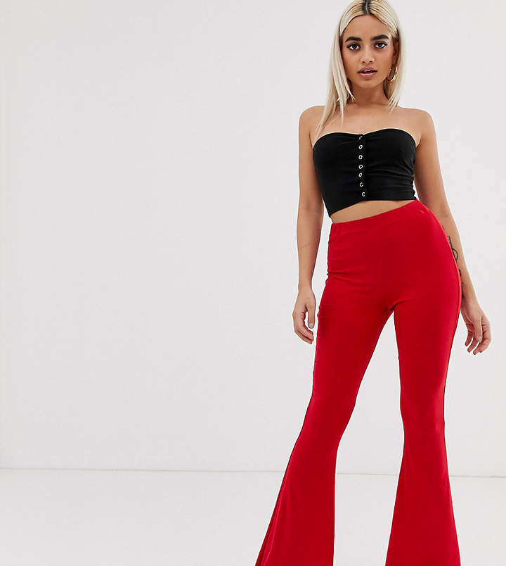 Fashionkilla Petite flared pants in red